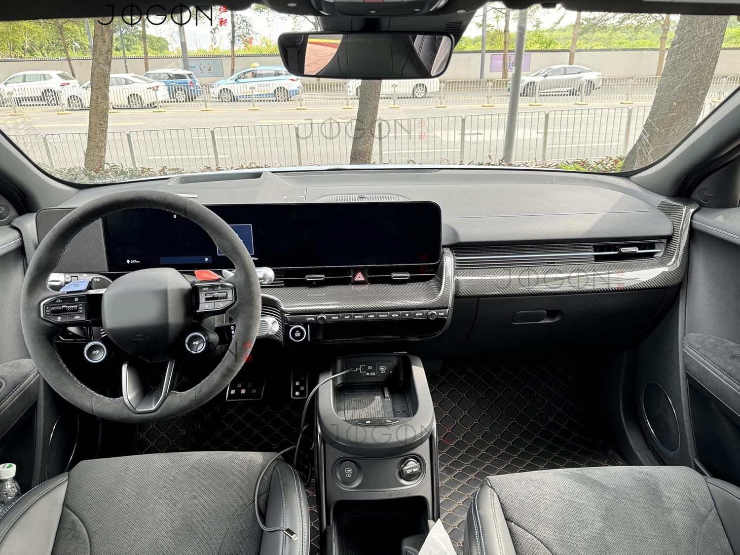 Genuine Carbon Fiber Center Consoles Dashboard Trin for Hyundai Ioniq 5 N Line N NE Limited XRT SEL Long Range 2022 2023 2024 2025 (Glossy Carbon)
