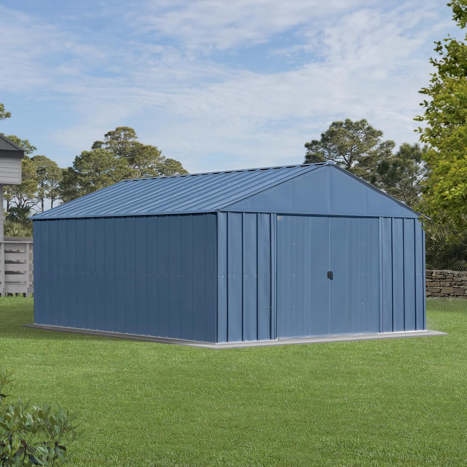 Arrow Classic Metal Shed, 12 x 14, Blue Grey
