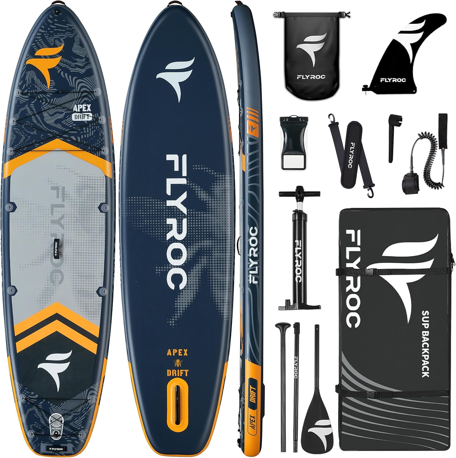 11'6x35'' Extra Wide Inflatable Paddle Board, 450lb Capacity Stand Up Paddle Board for Adults (x3), Stable Inflatable SUP, All Skill Levels, 3 Handles, 100L Backpack, 3PCS Paddle, 5L Dry Bag