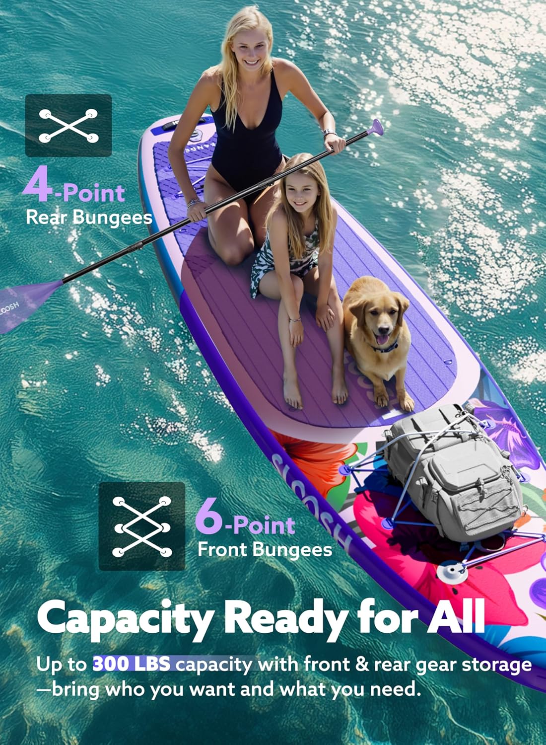 SLOOSH Inflatable Stand Up Paddle Board, 10'6' Inflatable Paddle Boards with Premium Accessories, Non-Slip EVA Deck, Ultra-Light Carry Bag Pump, Meander SUP for Youth & Adults