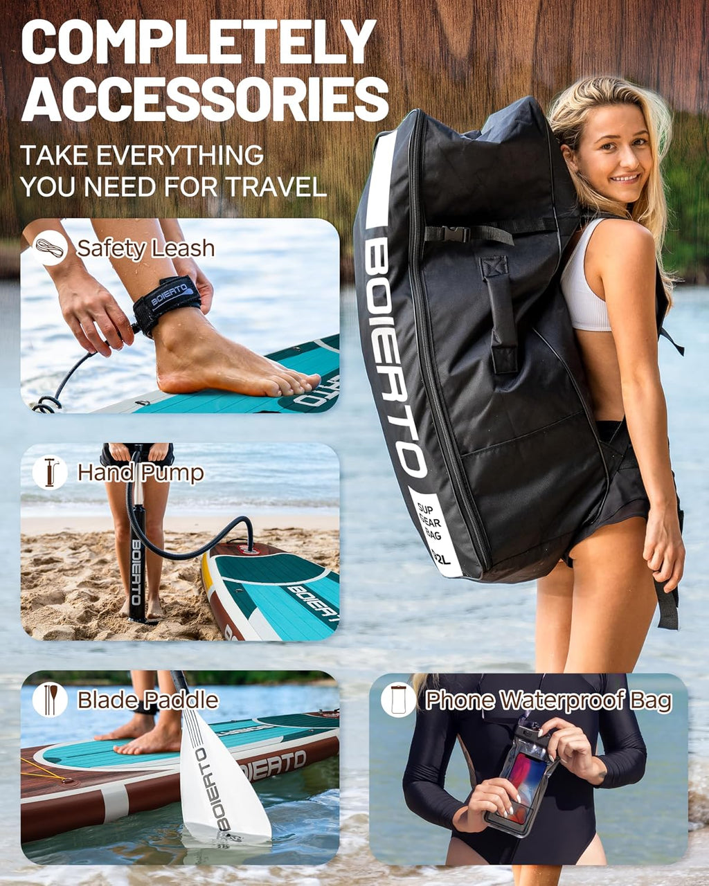 Inflatable Stand Up Paddle Board 10'8'*34'/11'*33' Extra Wide Paddle Boards for Adults, SUP with Premium Accessories & Nylon Backpack, Adjustable Paddle, Hand Pump, Bottom Fin, Leash