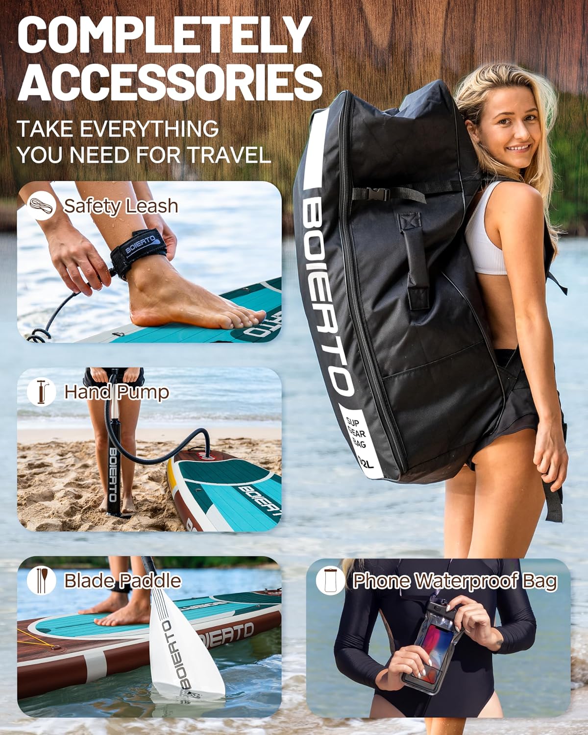 Inflatable Stand Up Paddle Board 10'8'*34'/11'*33' Extra Wide Paddle Boards for Adults, SUP with Premium Accessories & Nylon Backpack, Adjustable Paddle, Hand Pump, Bottom Fin, Leash