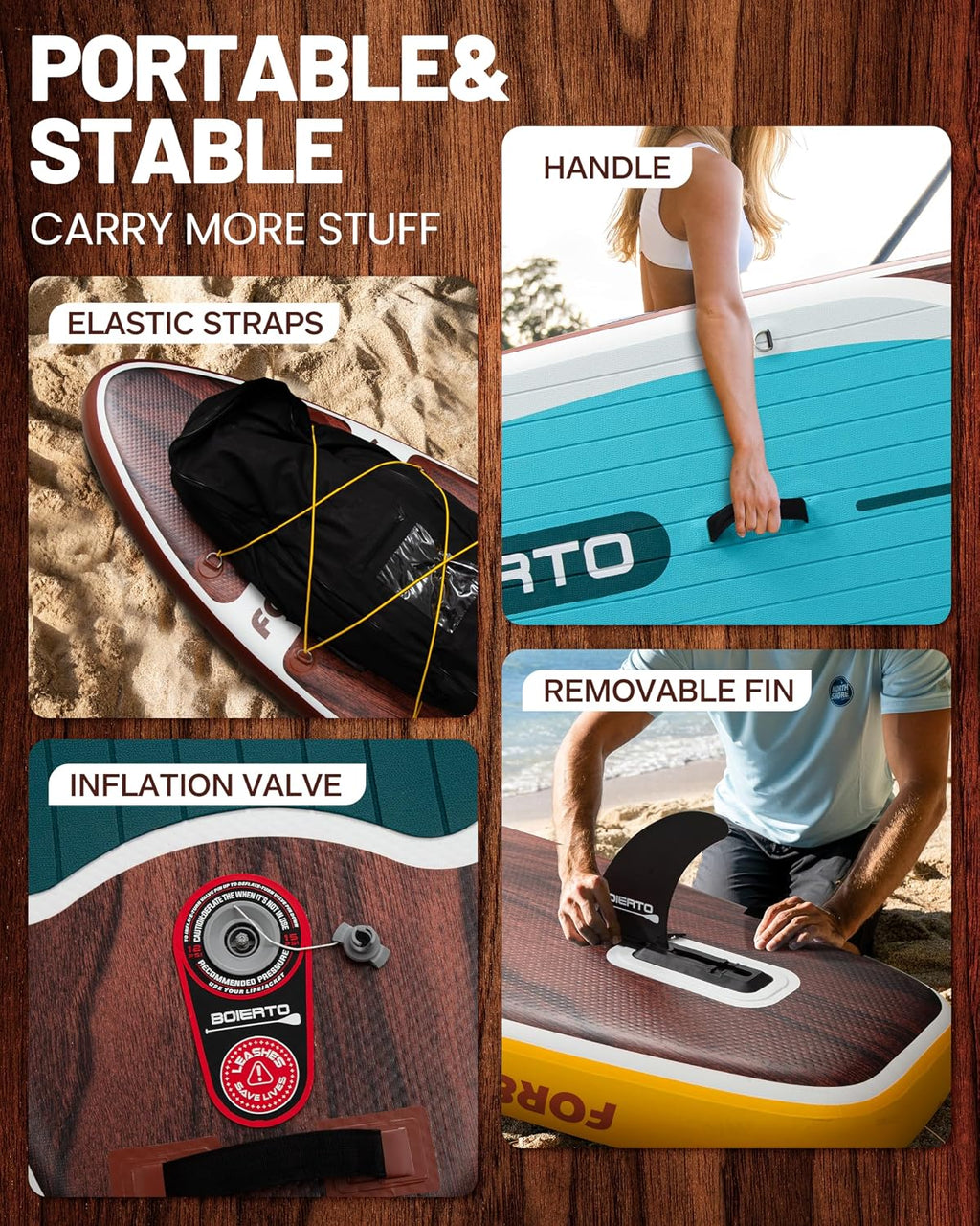 Inflatable Stand Up Paddle Board 10'8'*34'/11'*33' Extra Wide Paddle Boards for Adults, SUP with Premium Accessories & Nylon Backpack, Adjustable Paddle, Hand Pump, Bottom Fin, Leash