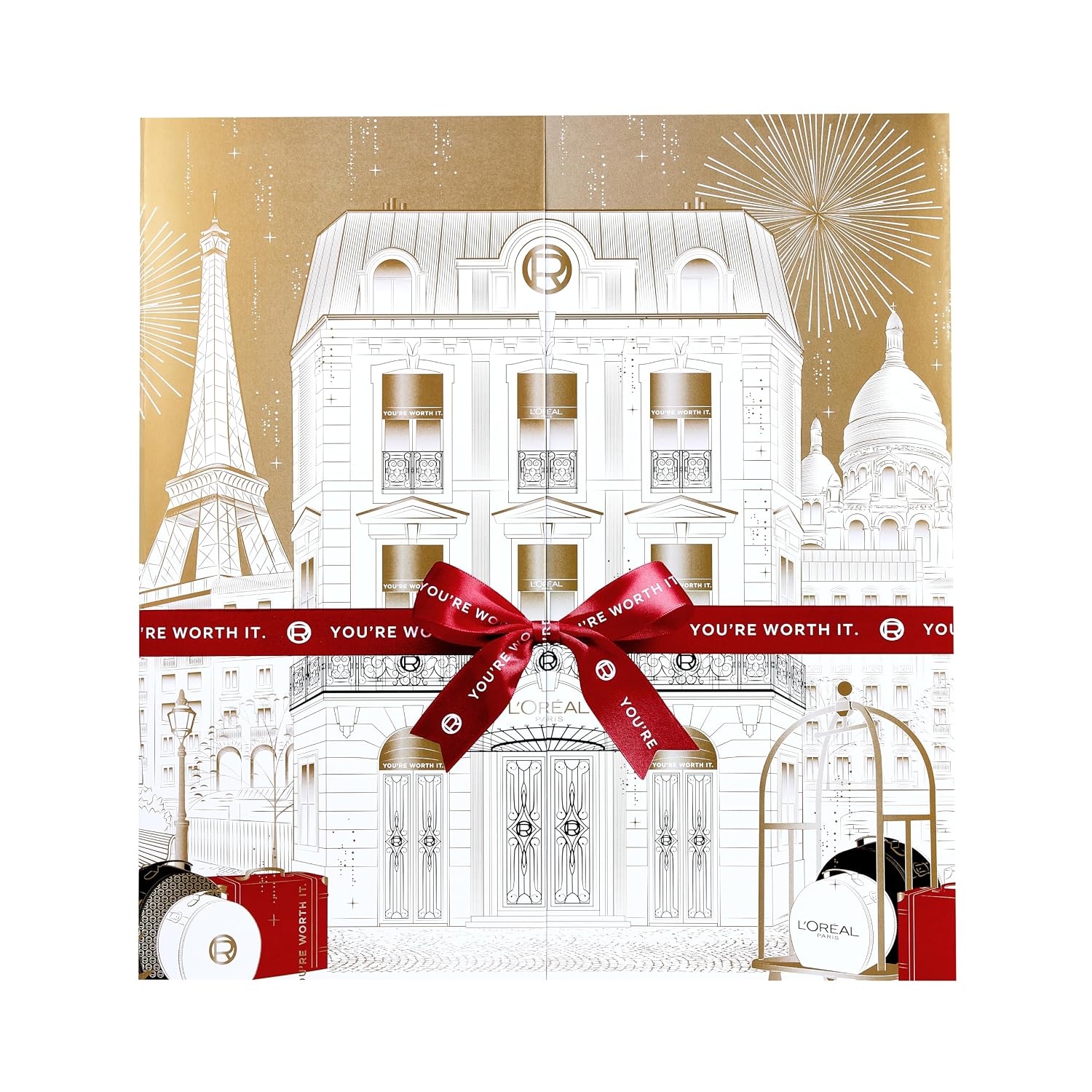 L'Oreal Paris 24 Day Beauty Advent Calendar 2025, Holiday Gift Set Includes Deluxe-Sized and Miniature Makeup, Skincare and Haircare Products