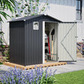 Outdoor Storage Shed, 6 X 4ft Metal Galvanized Steel Garden Shed with Floor Frame, Utility Tool Shed Storage House with Window for Backyard, Patio, Lawn