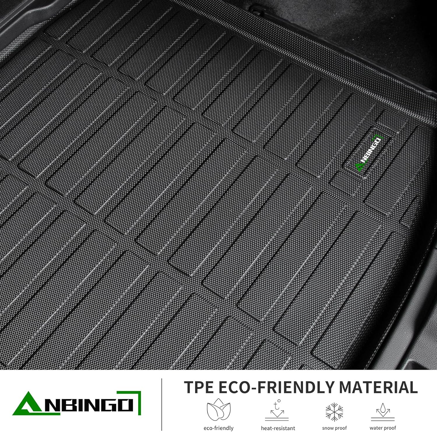 ANBINGO® Floor Mats & Cargo Liner for Genesis GV80 5 Seats 2026 2025 2024 2023 2022 2021 (Not Fit Coupe) All Weather Floor Liners Protection TPE Heavy Duty Non-Slip Automotive Accessories, Black