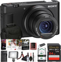 Sony ZV-1 Digital Vlogging Camera Black (DCZV1/B) – 20.1 MP 1' Sensor, 24–70 mm ZEISS Lens, 4K HDR Video, Flip Screen w/ 64GB Card, Photo Software, NP-BX1 Battery, Card Reader, LED Light and More
