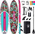 10'6'' Inflatable Stand Up Paddle Board (SUP) for Adults and Youth with Non-Slip Deck – Complete Accessories Kit, for Fishing, Yoga, Fitness & Family Fun