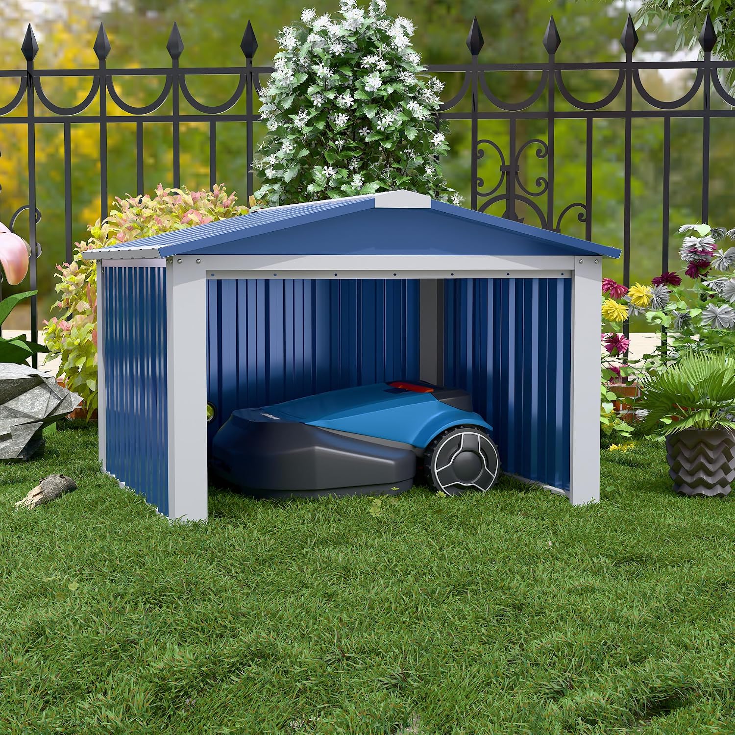 SUXXAN Metal Outdoor Small Storage Shed 3FT x 3FT, Steel Utility Tool Shed Storage House, Metal Sheds Outdoor Storage for Backyard Garden Patio Lawn,Blue