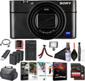Sony Cyber-Shot RX100 VII Digital Camera (DSC-RX100M7) – 20.1MP 1-Inch Stacked CMOS Sensor | ZEISS 24–200 mm Zoom Lens | 2 x 64GB Card, Case, 3 x NP-BX1 Battery, Card Reader, Photo Software and More