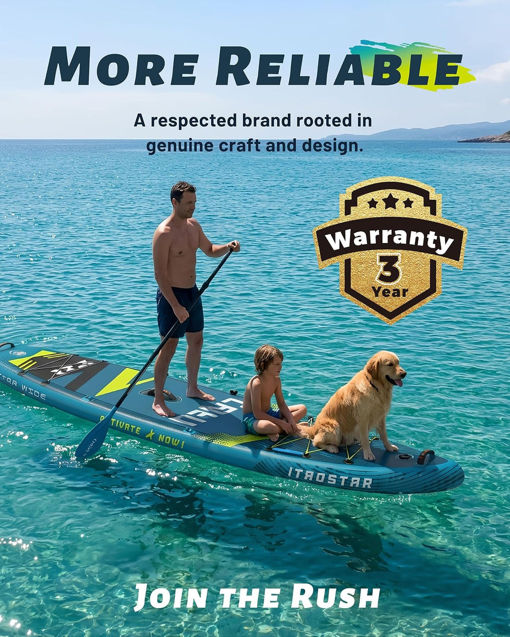 iTAOSTAR Lead 12' × 35' / 11' × 33' Stand Up Paddle Board Inflatable, Extar Wide SUP Board with 5 Fins Stable Design for Adults, Youth, All Skill Levels, Lakes, Oceans