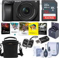 Sony Alpha a6400 Mirrorless Digital Camera with 16-50mm f/3.5-5.6 II Lens, Black Bundle with Shoulder Bag, 32GB SD Card, Cleaning Kit, Card Reader, Card Case, Software Kit, Filter Kit