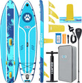 ZLX Inflatable Stand Up Paddle Board, 10'6' SUP Non-Slip Stable Deck Pad, Unique Center Fin, Premium Accessories, Paddleboard for Adults, Beginners, All Skill Levels