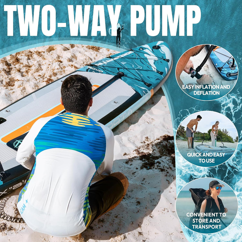 11'6'x35' Inflatable Paddle Board, 450lbs Extra Wide Stand Up Paddleboard for Adults with Premium SUP Accessories Kit & Backpack, Blow Up Kayak Non-Slip Stable Deck Boat for Yoga Fishing Surf