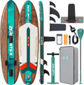 ZLX Inflatable Stand Up Paddle Board, 10'6' SUP Non-Slip Stable Deck Pad, Unique Center Fin, Premium Accessories, Paddleboard for Adults, Beginners, All Skill Levels