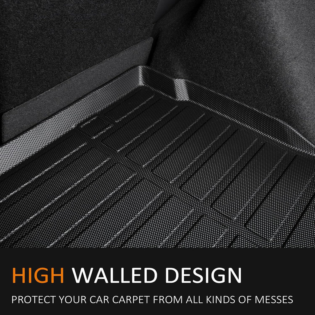 Binmotor-All Weather Floor Mats Cargo Liner for Toyota RAV4 2019-2024 2025(Only Gas Modesl), Heavy Duty Car Trunk Mat Floor Liners for RAV4 Accessories-Black