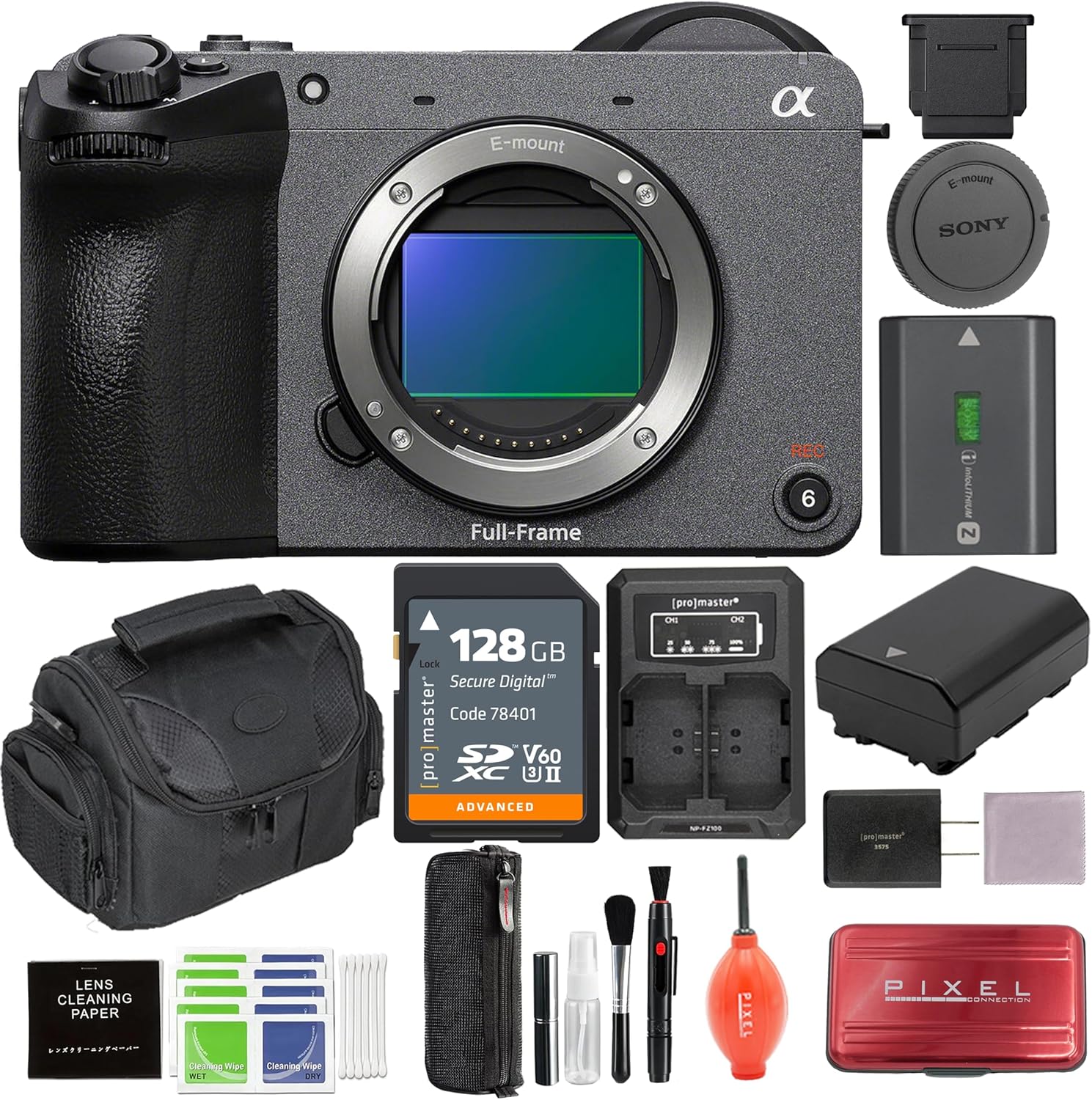 Sony FX2 Digital Cinema Camera with Extra Battery & Charger Kit, 128GB SD Card & More Additional Accessories