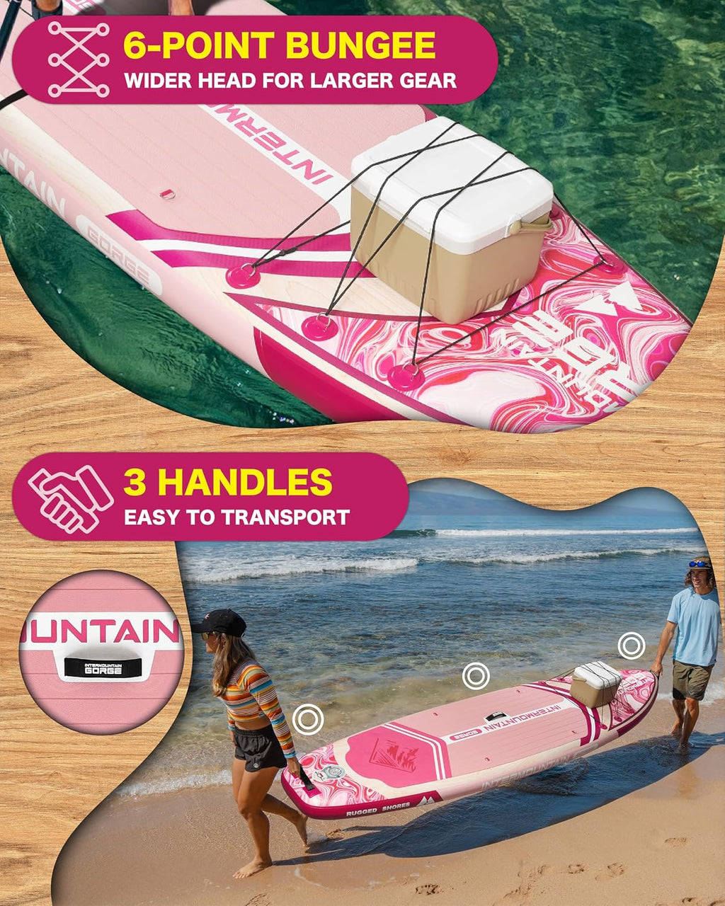 11'x34 Ultra Wide Paddleboard, Inflatable SUP&420lb Capacity for All Skill, Stand-up Paddle Board for Yoga/Family, EVA Deck, US Fin, High-Pressure Pump, 100L Bag, Safety Leash
