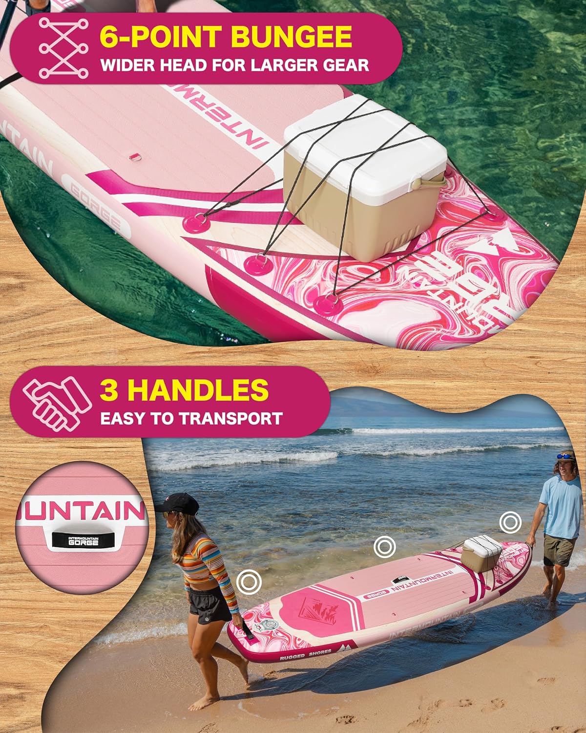 11'x34 Ultra Wide Paddleboard, Inflatable SUP&420lb Capacity for All Skill, Stand-up Paddle Board for Yoga/Family, EVA Deck, US Fin, High-Pressure Pump, 100L Bag, Safety Leash