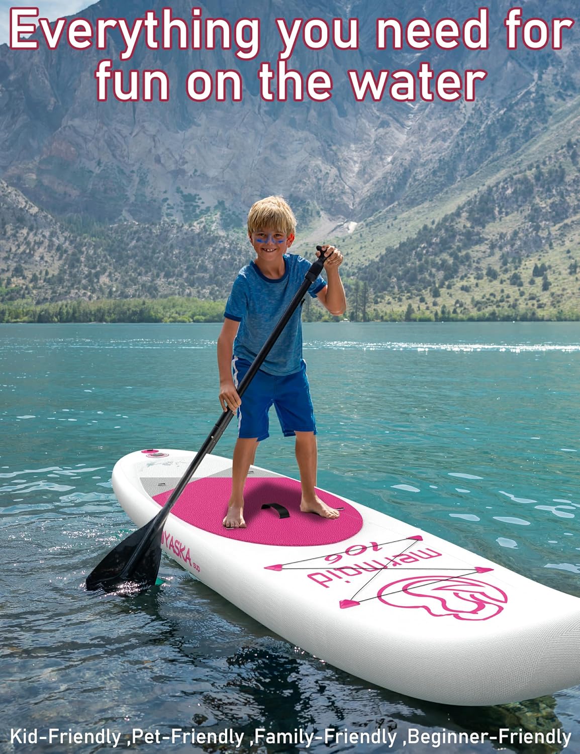 YASKA Inflatable Stand up Paddle Board 11ft with Premium SUP Accessories,Extra Wide Design Non-Slip Paddleboard for Beginner Adults Advenor Yoga Fishing