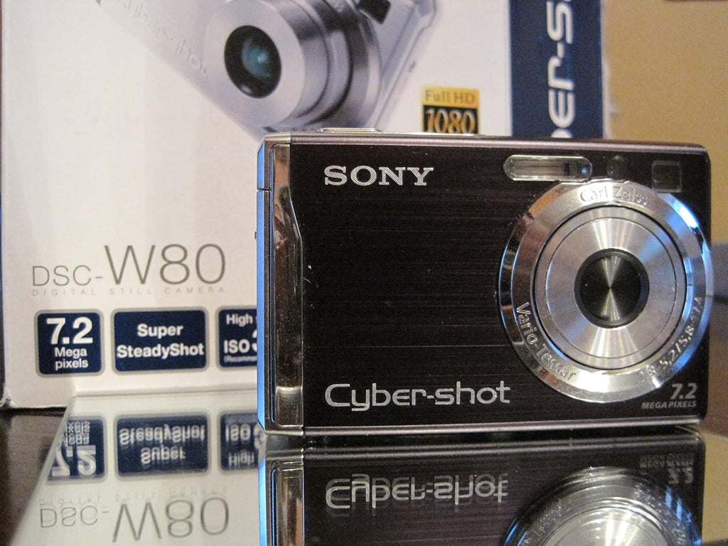 Sony Cybershot DSCW80 7.2MP Digital Camera with 3x Optical Zoom and Super Steady Shot (Black)