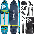 Flypark 10'8/11'x35'' Fishing&Family Stable Inflatable Paddle Boards, Extra Wide SUP Paddleboard Inflatable, 430lb/3 People, Stand Up Paddle Board for Adults, Camera Mount, Shoulder Strap, Rod Holder