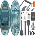Retrospec June Nano Kids Inflatable Fishing Paddle Board SUP Kayak: 9'6' Hybrid Paddleboard with Rod Holders, Removable Seat - Lightweight Portable Youth Fishing Board
