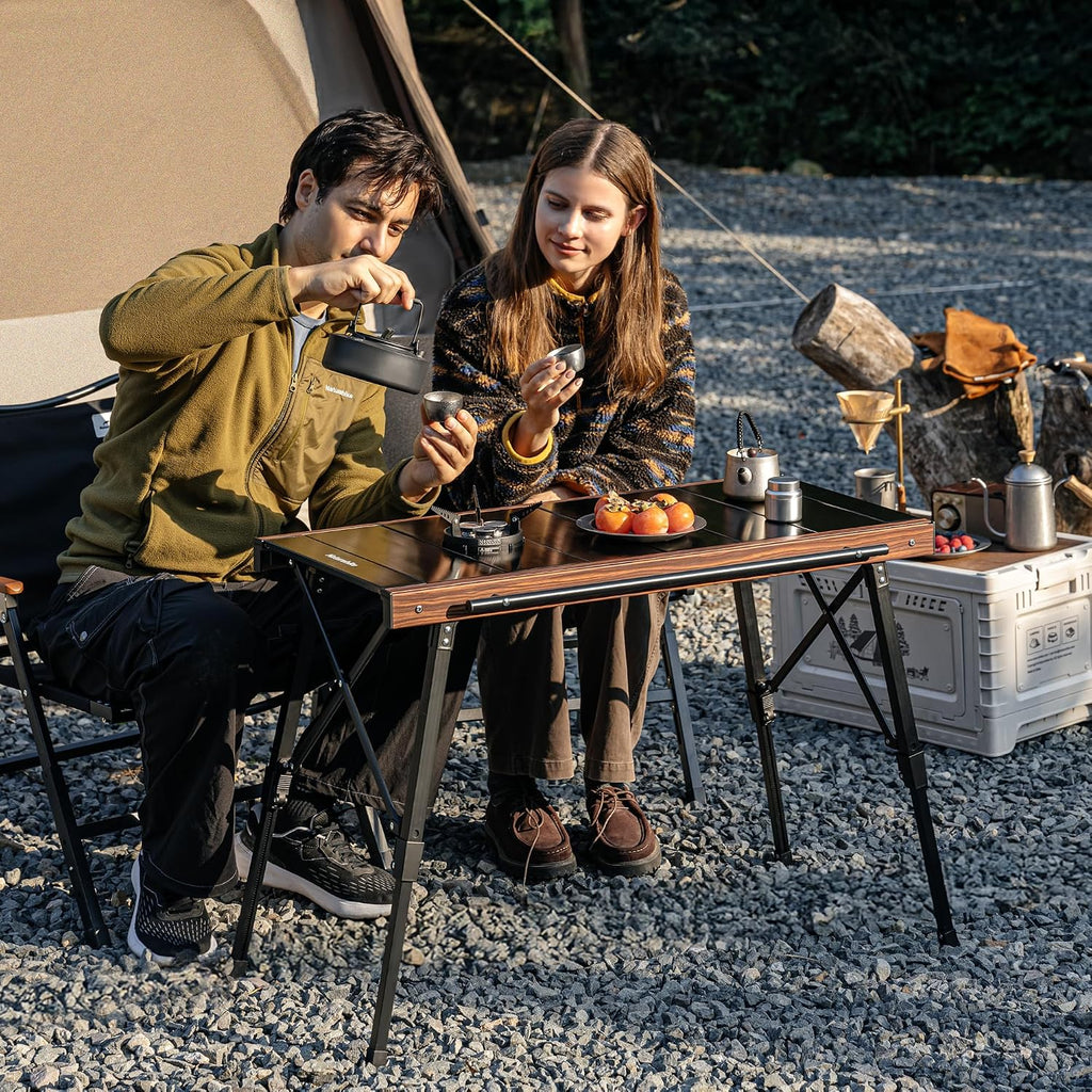 Naturehike Upgraded IGT Camping Table, Height Adjustable IGT Cook System, Folding Portable Camp Table for Outdoor Picnic Car RV Trip Patio Backyard BBQ