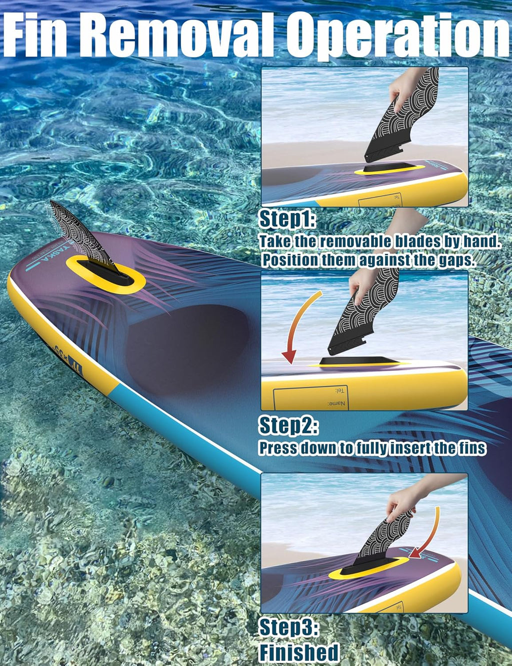 YASKA Inflatable Stand up Paddle Board 11ft with Premium SUP Accessories,Extra Wide Design Non-Slip Paddleboard for Beginner Adults Advenor Yoga Fishing