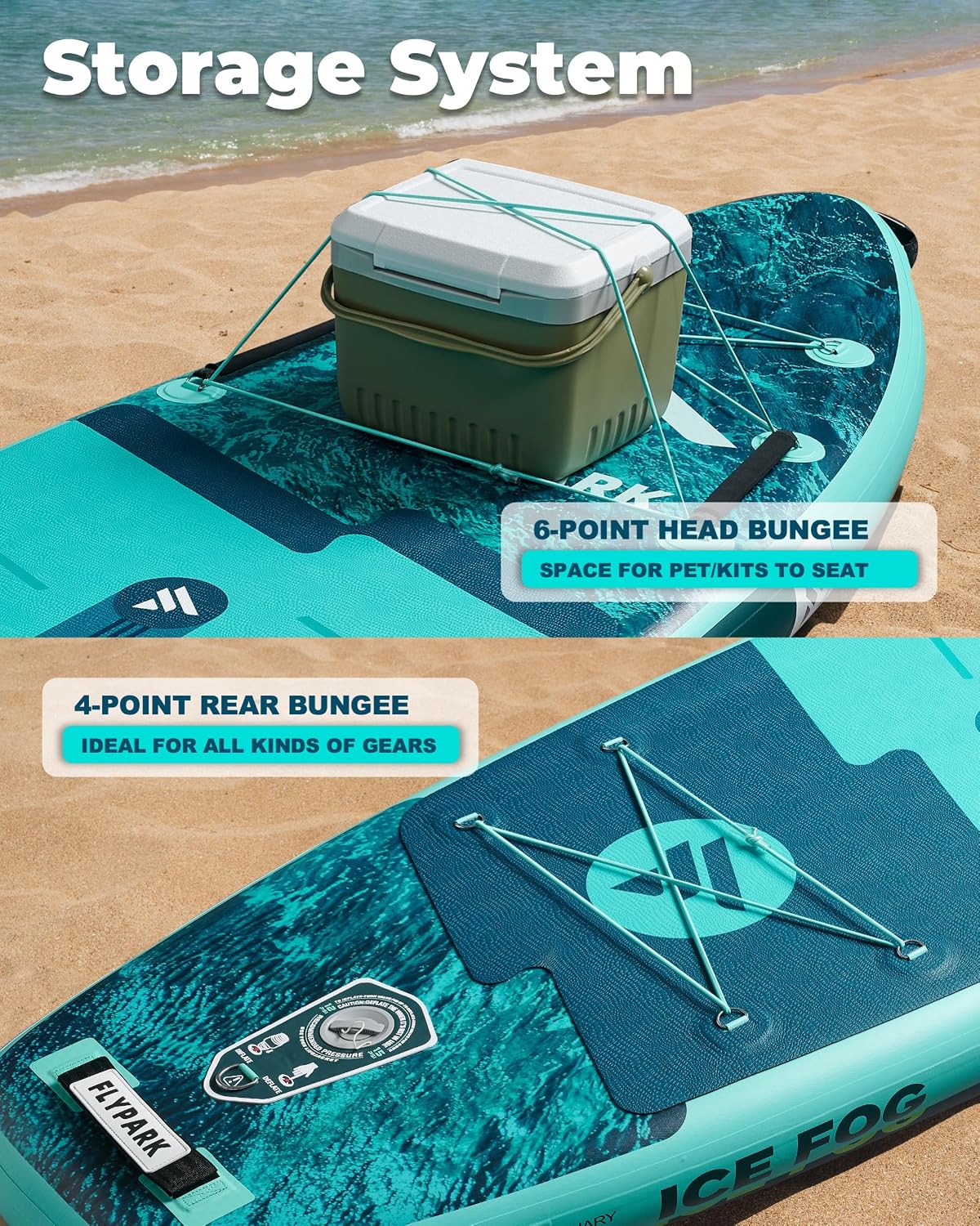 Flypark 10'8/11'x35'' Fishing&Family Stable Inflatable Paddle Boards, Extra Wide SUP Paddleboard Inflatable, 430lb/3 People, Stand Up Paddle Board for Adults, Camera Mount, Shoulder Strap, Rod Holder
