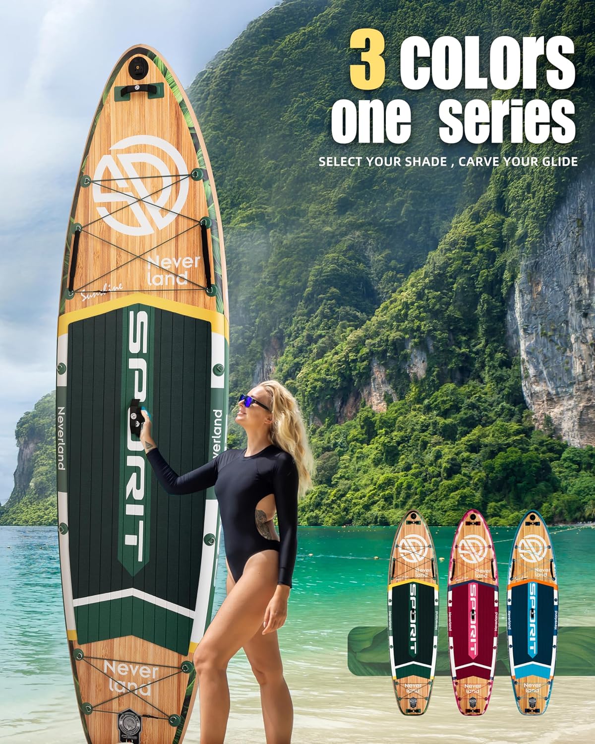 11'6×35' Super Wide Inflatable Stand Up Paddle Board, Ultra Stable SUP Board for Adults, 450lb Capacity with Shoulder Strap, 100L Backpack, Removable US Fin, Floating Paddle, Safety Leash