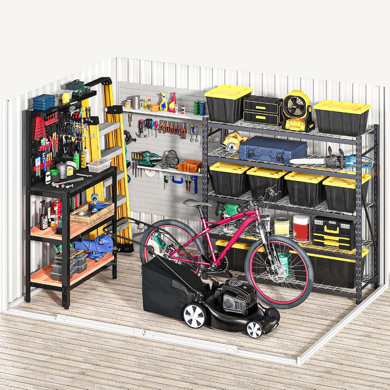 DWVO 7'x5' Large Metal Outdoor Storage Shed, Heavy Duty Tool Storage Sheds for Backyard Patio Lawn - Ideal for Bicycles, Garden Tools, and Lawn Equipment, Easy-to-Assemble, Dark Gray