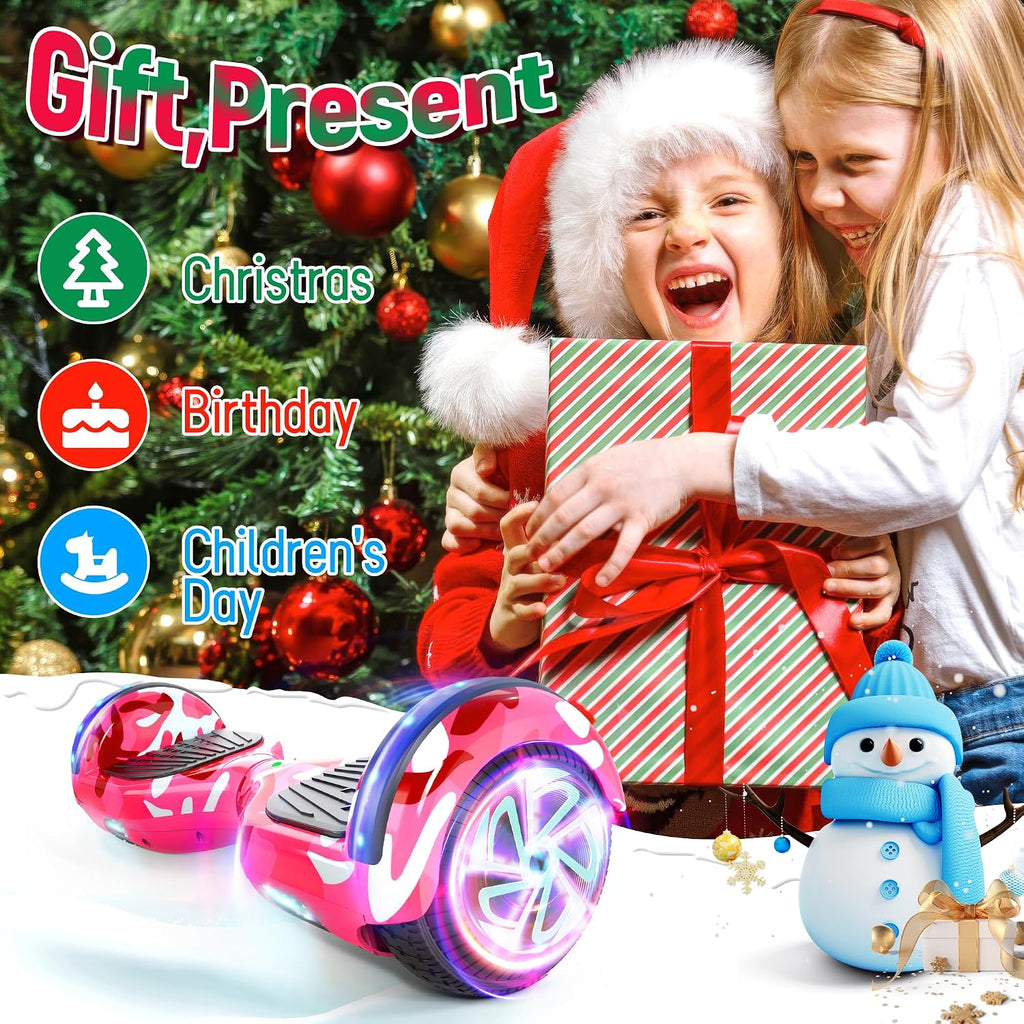 LIEAGLE Hoverboard, 6.5' Self Balancing Scooter Hover Board with Bluetooth Wheels LED Lights for Kids Adults