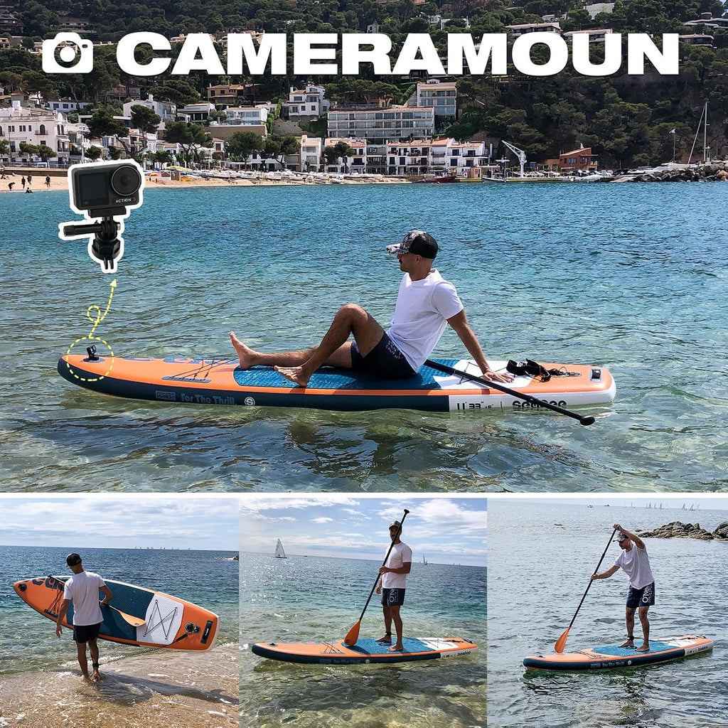 Inflatable Stand Up Paddle Board Includes Paddle, Dual Action Pump, and Accessories 11ft Lightweight iSUP, 33'*6' Wide Stable Design, Anti-Slip EVA Deck, Paddle Board for Adults