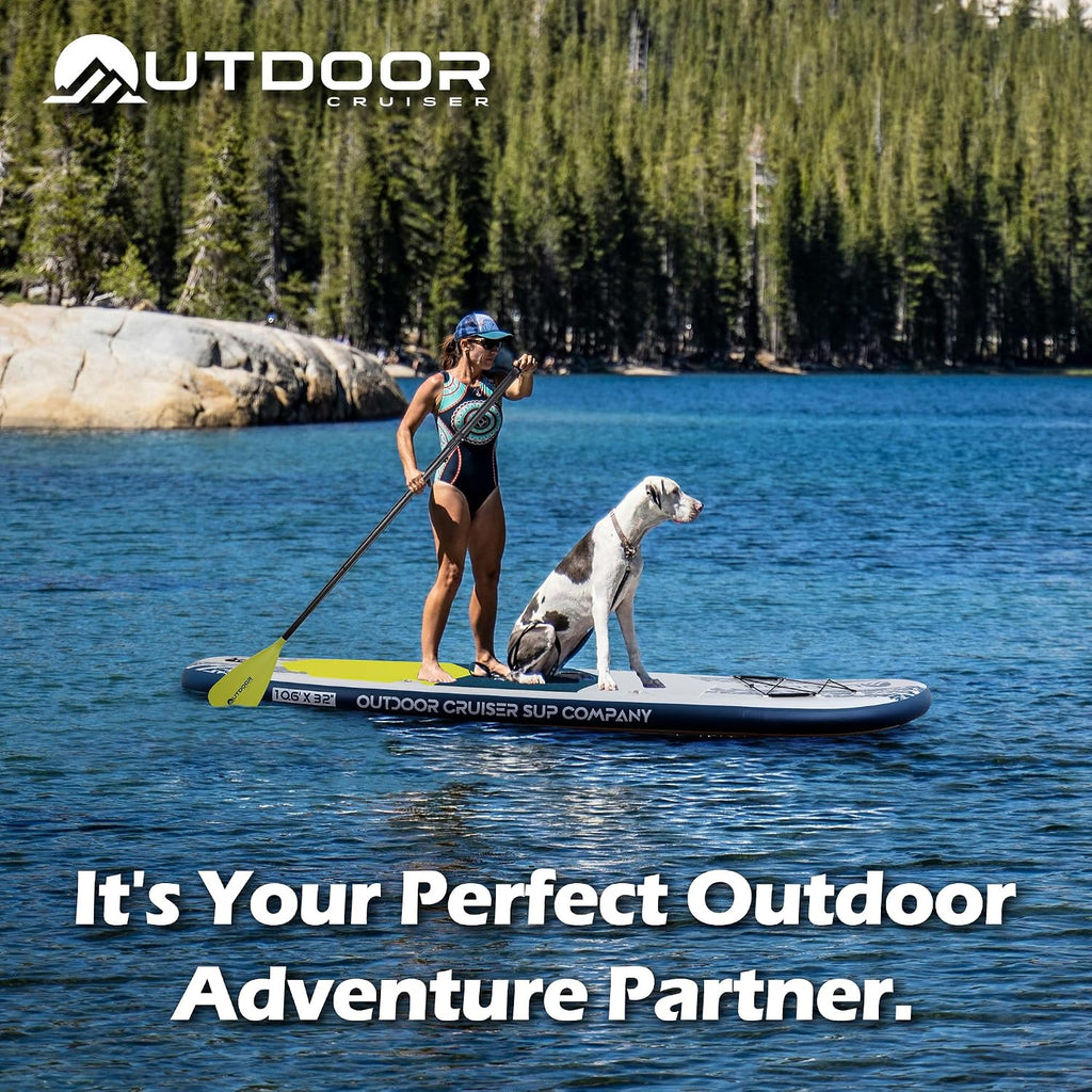 OutdoorCrusier Ultra-Portable Inflatable Stand-Up Paddle Board, Lightweight & Stable with Non-Slip Design, Complete SUP Accessories, Durable Drop-Stitch Material