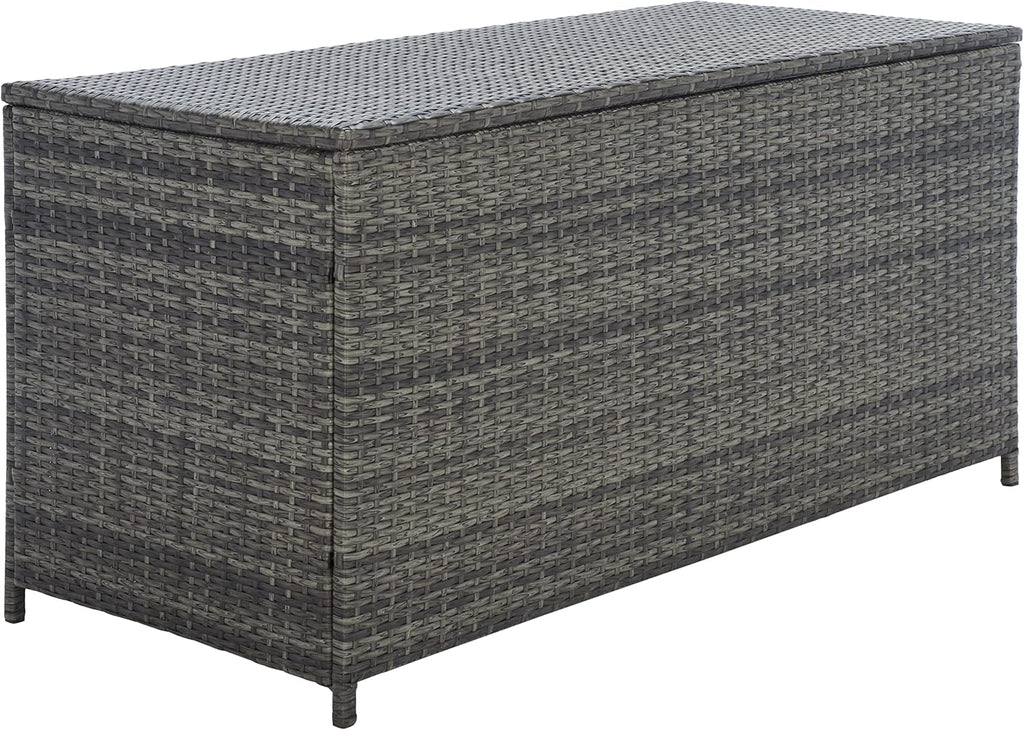 SAFAVIEH Outdoor Collection Oliveira Grey/White Cushion Box