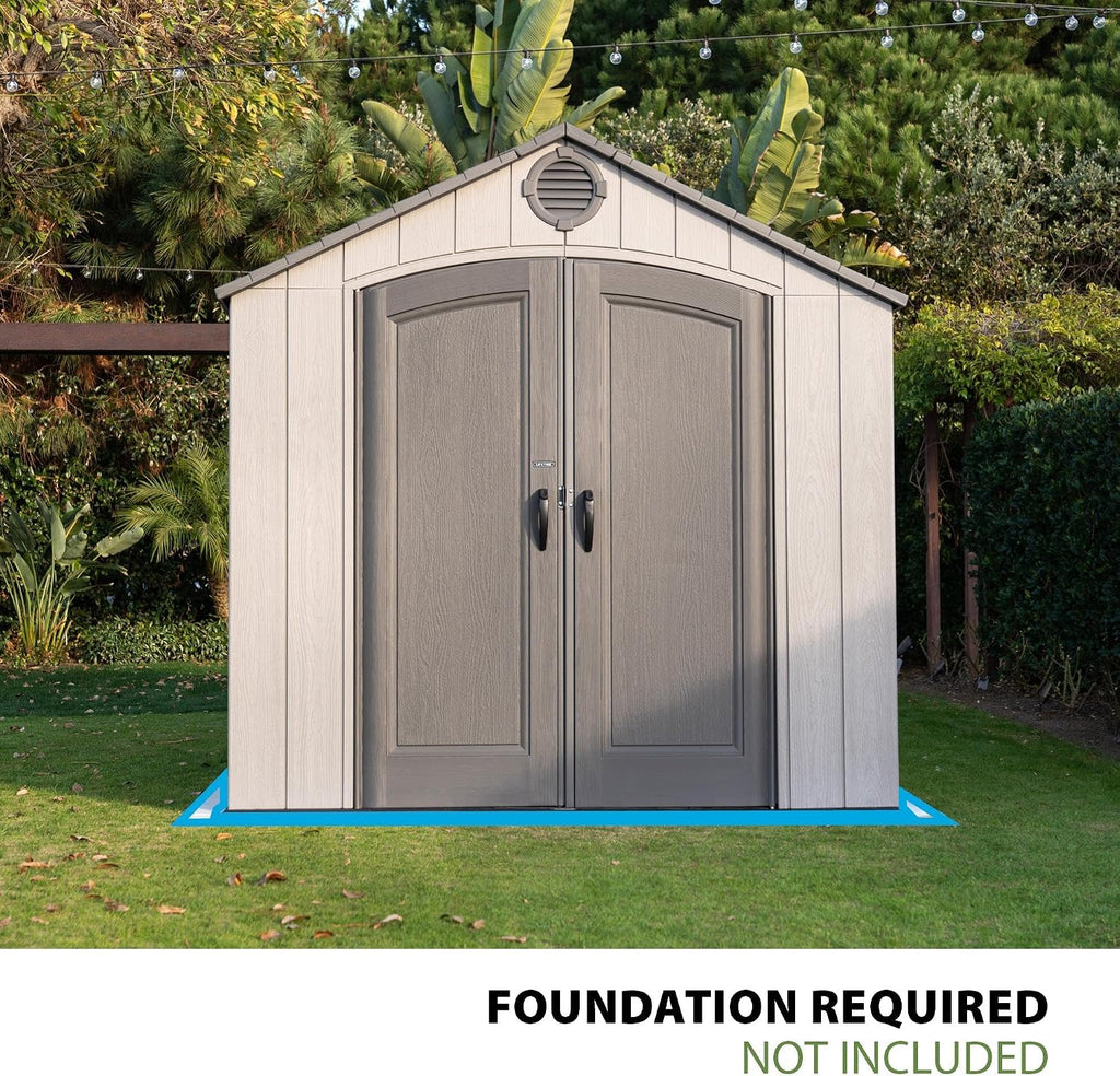 Lifetime Outdoor Storage Shed, 8 x 10 Foot, Gray