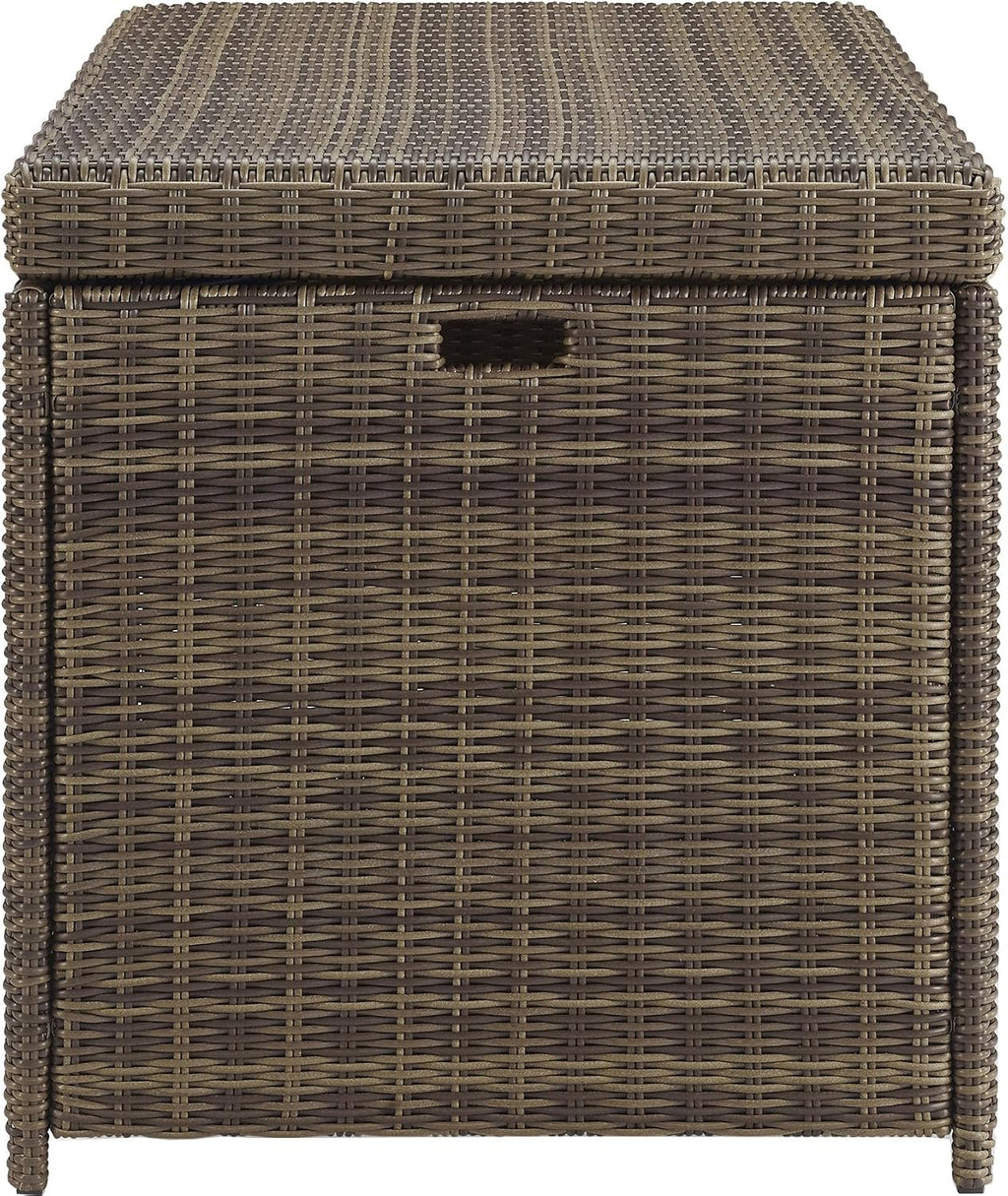Crosley Furniture Bradenton Wicker Outdoor Storage Box for Patio Furniture Cushions, Pool Floats, Garden Tools, Brown