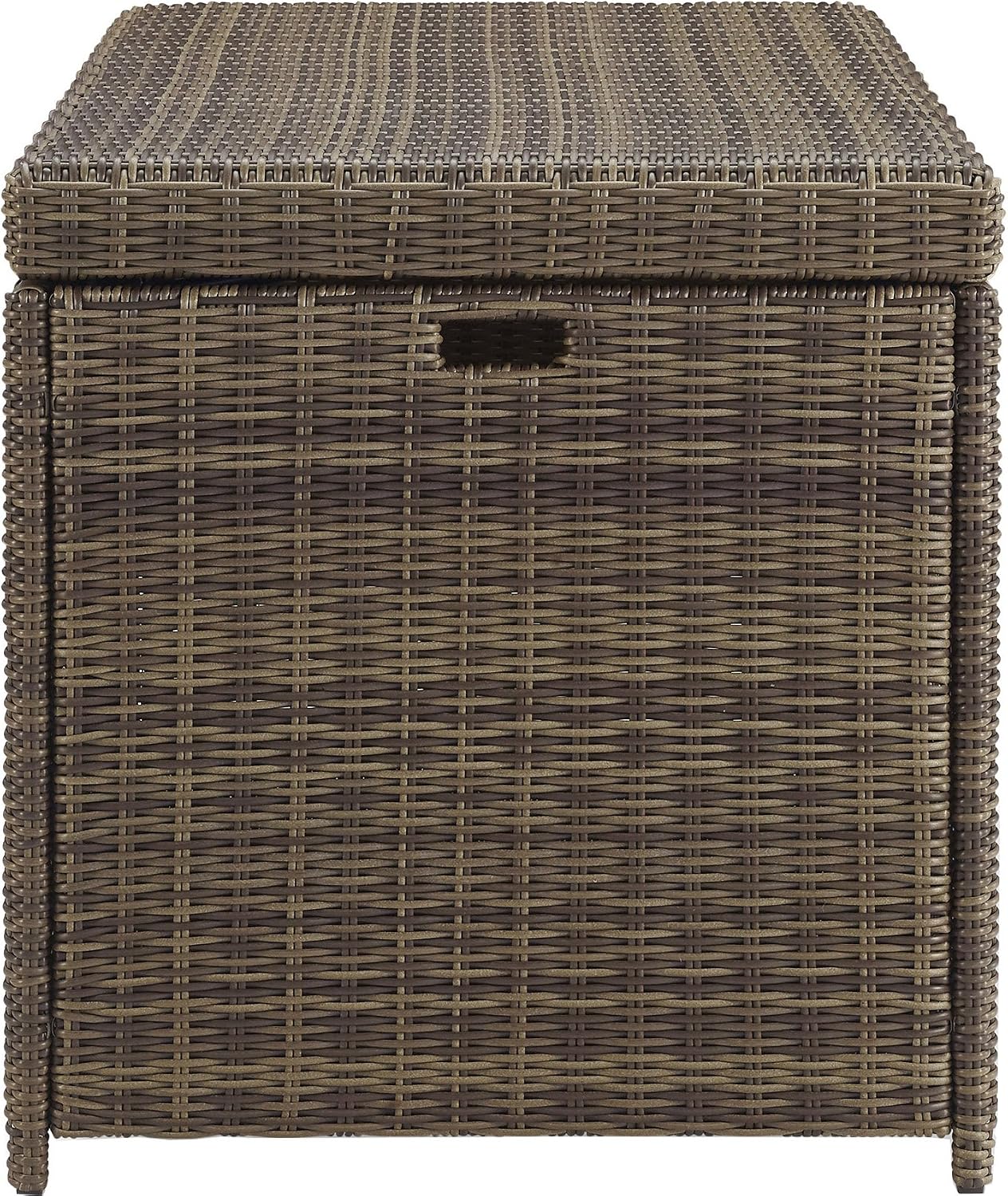 Crosley Furniture Bradenton Wicker Outdoor Storage Box for Patio Furniture Cushions, Pool Floats, Garden Tools, Brown