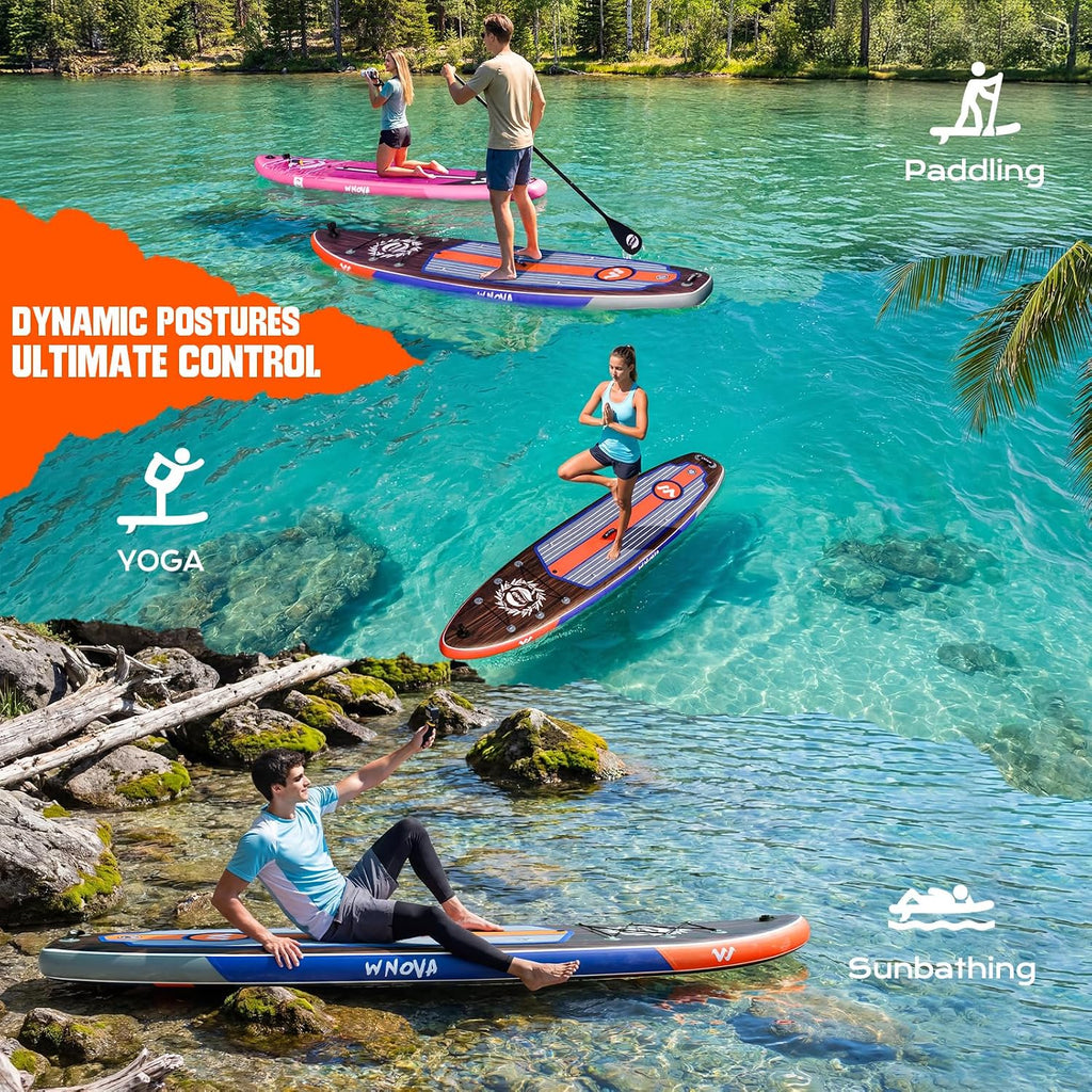 11' Inflatable Stand Up Paddle Board, 34' Extra Wide Stable iSUP for Adults & Youth, with Camera Mount & Premium Accessories, Non-Slip Deck for All Skill Levels