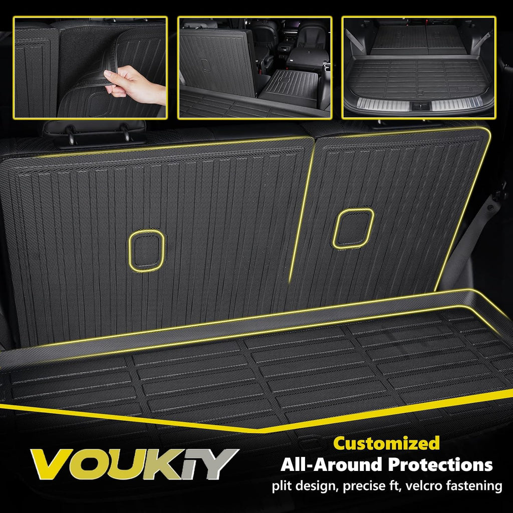 Floor Mats & Backrest Mats & Cargo Liner for 2026 2025 2024 Hyundai Santa Fe(Not Fit Hybrid) Car Mats All Weather Trunk Mat Hyundai Santa Fe Floor Mats Accessories