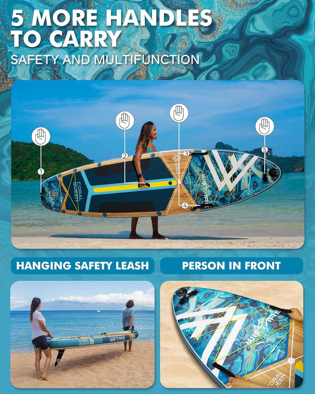 11'6'x35' Inflatable Paddle Board, 450lbs Extra Wide Stand Up Sup Board for Adults, Blow Up Paddleboard Kayak Non-Slip Stable Deck Boat for Yoga Fishing Surf