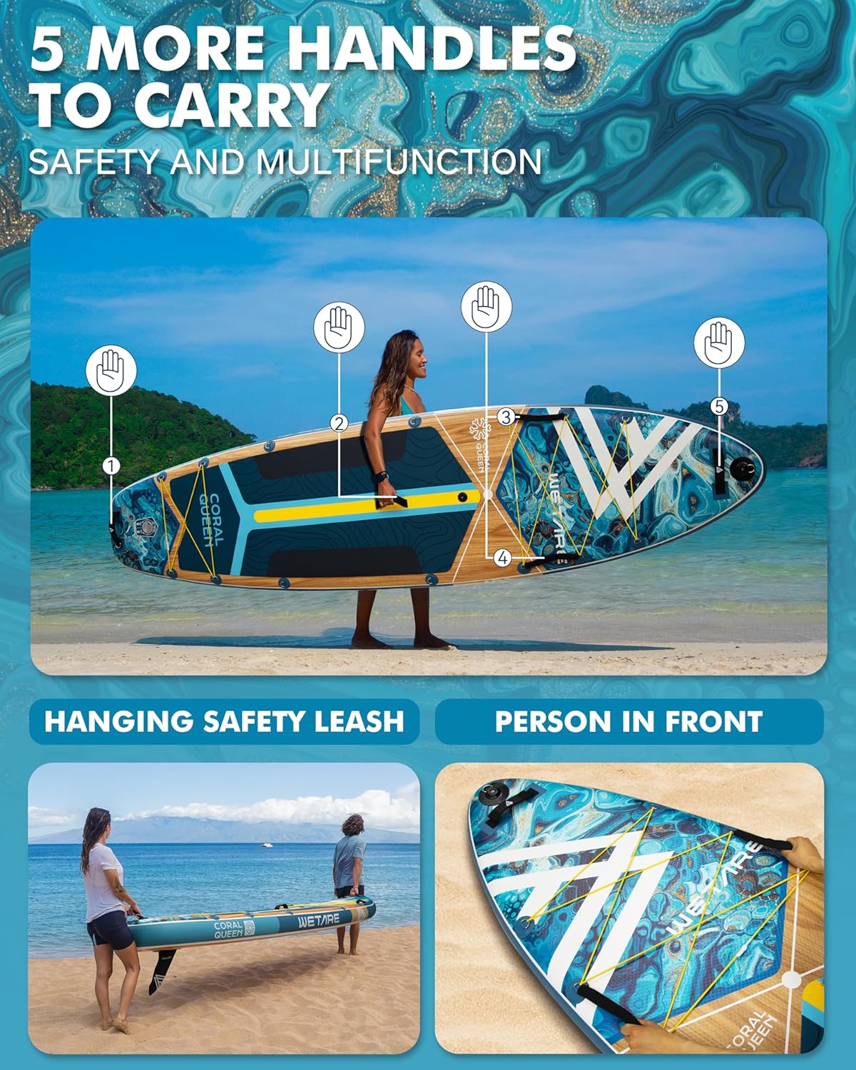 11'6'x35' Inflatable Paddle Board, 450lbs Extra Wide Stand Up Sup Board for Adults, Blow Up Paddleboard Kayak Non-Slip Stable Deck Boat for Yoga Fishing Surf