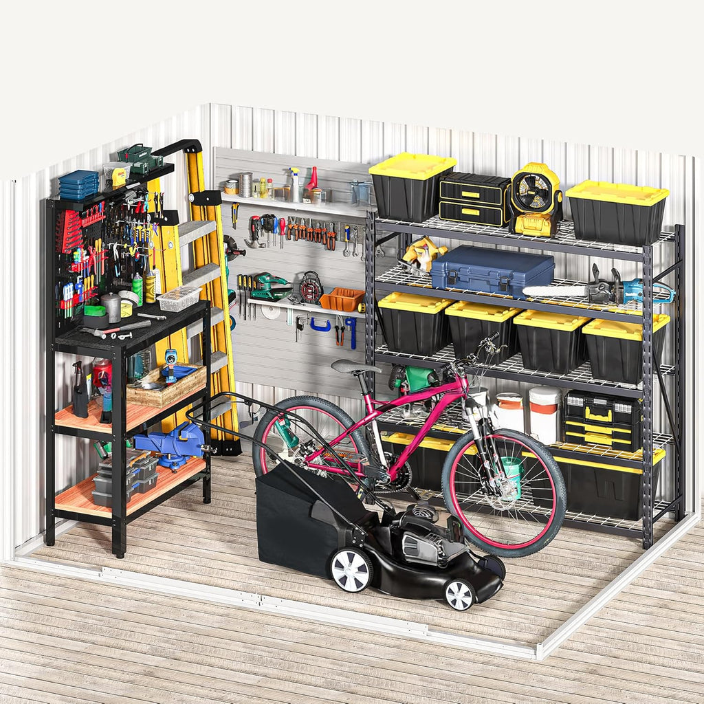 DWVO 7x5FT Outdoor Storage Shelter, Roomy Steel Tool Shed with Secure Entrances & Air Circulation for Patio, Lawn, and Backyard, Ideal for Storing Garden Gear, Lawn Tools, and Bikes, Dark Gray