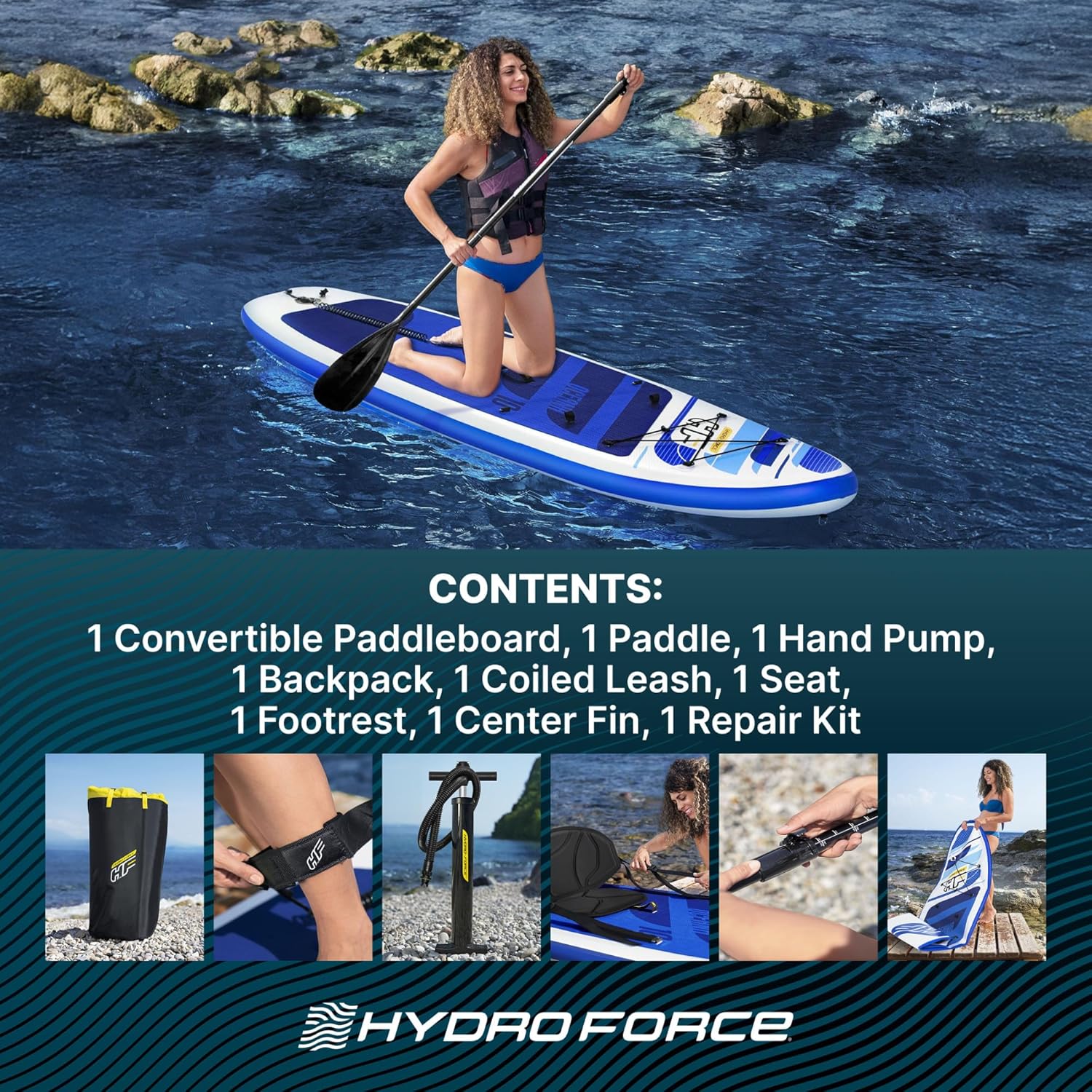 Bestway Inflatable Stand-Up Paddle Board & Kayak Set, Multi