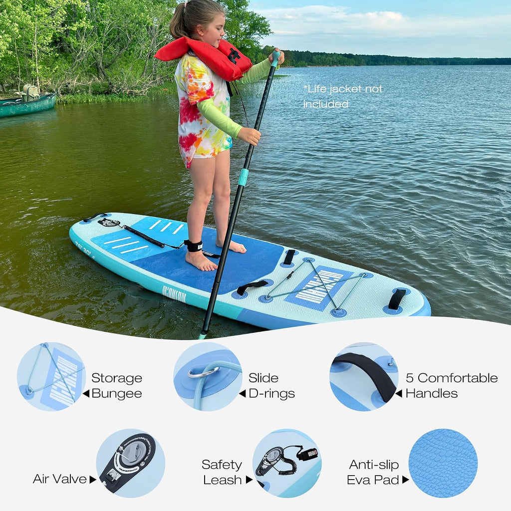Niphean（Ultra-Light） Inflatable Paddle Board with StabilTrac Fin and Durable SUP Accessories, 10' Stand Up Paddle Boards for Adults & Youth, Versatile Yoga Paddle Board, Gift Ideas
