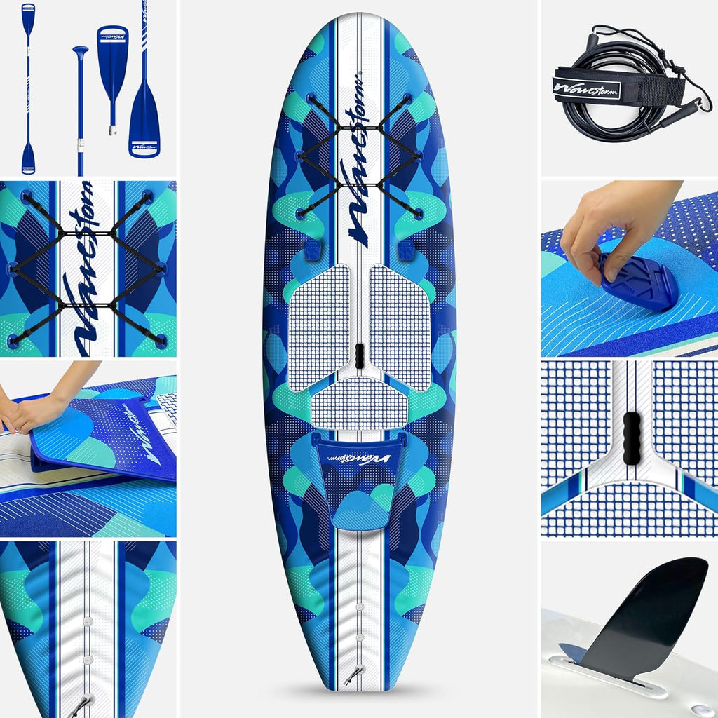 WAVESTORM 9ft6 SUP Kayak Hybrid Stand Up Paddleboard Foam Soft Top SUP for Adults and Kids of All Levels of Paddling Kayak,Blue