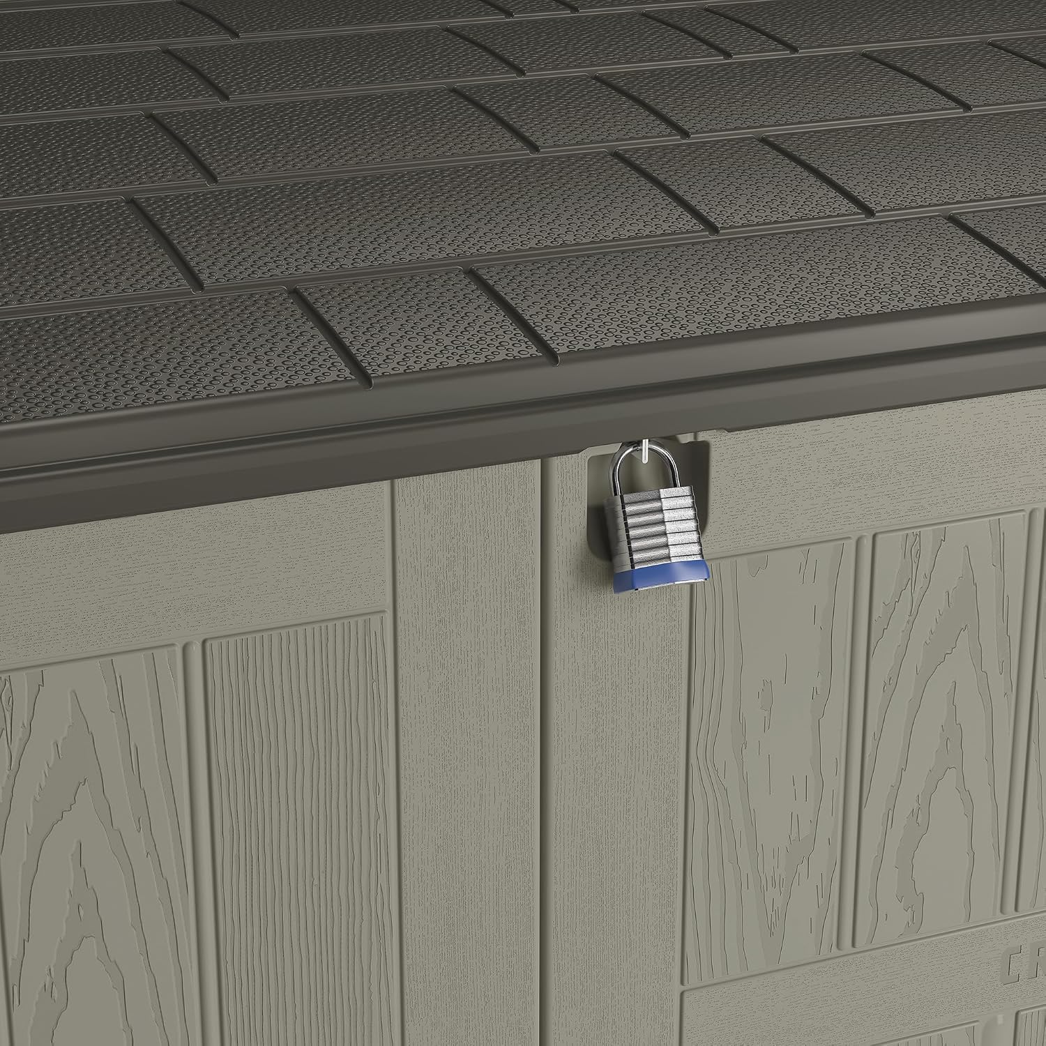 Craftsman Horizontal Shed, Compact Outdoor Storage System, 34 Cu. Ft. Capacity, Made in USA - Lockable Multi-Wall Resin Organizer for Garbage Cans, Garden Tools, Bins, Bikes and Yard Equipment