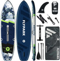 Flypark 10'8/11'x35'' Fishing&Family Stable Inflatable Paddle Boards, Extra Wide SUP Paddleboard Inflatable, 430lb/3 People, Stand Up Paddle Board for Adults, Camera Mount, Shoulder Strap, Rod Holder