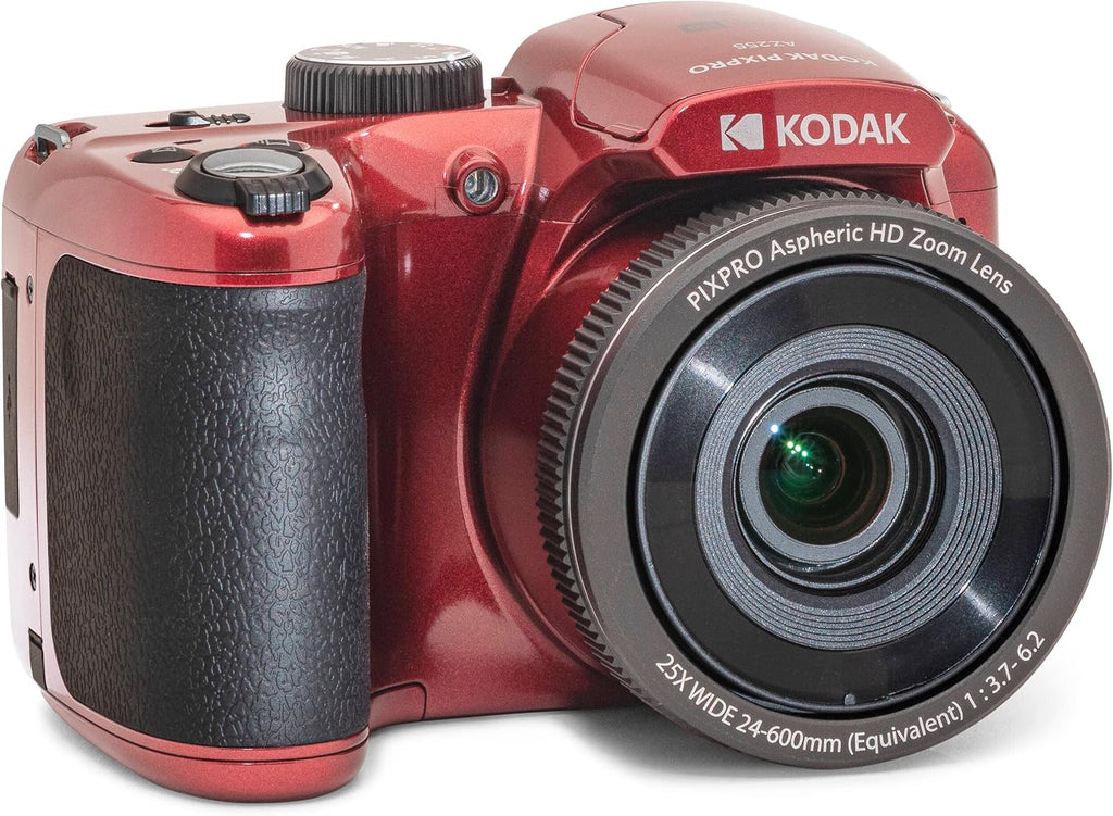 Kodak PIXPRO AZ255 Astro Zoom 16MP Digital Camera (Red) Bundle, Point & Shoot Camera Case, 16GB Memory Card, USB Card Reader, Table Tripod, Accessories